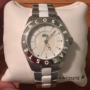 Lacoste Stainless Steel/White Stripe Bracelet Watch - Boxed Brand New